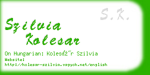 szilvia kolesar business card